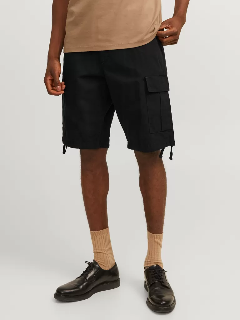 JACK & JONES Krótkie Spodenki^Krój regularny Krótkie bojówki Czarny