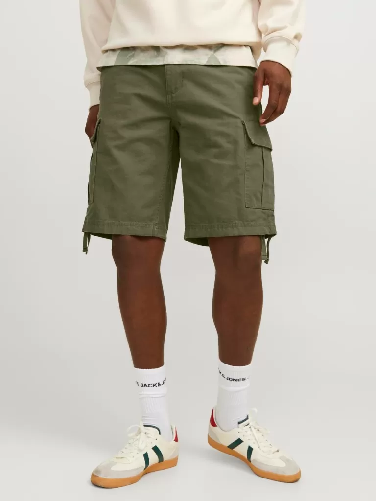 JACK & JONES Krótkie Spodenki^Krój regularny Krótkie bojówki Zielony