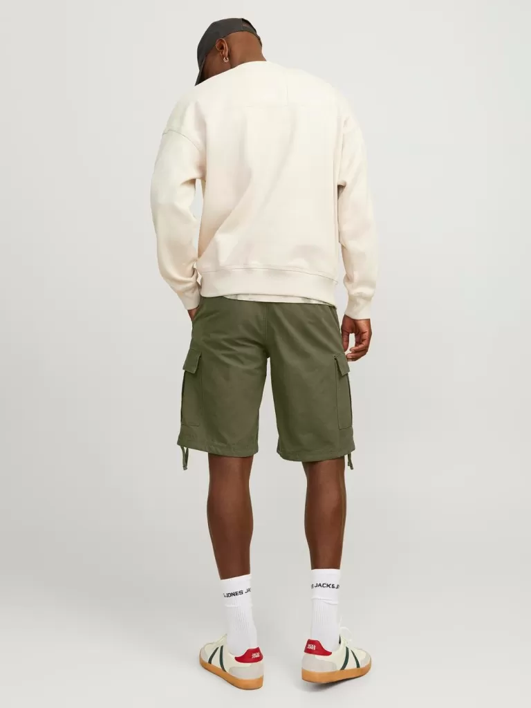 JACK & JONES Krótkie Spodenki^Krój regularny Krótkie bojówki Zielony