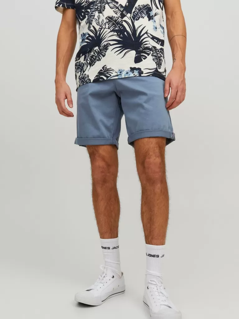 JACK & JONES Krótkie Spodenki^Krój regularny Krótkie chinosy Niebieski
