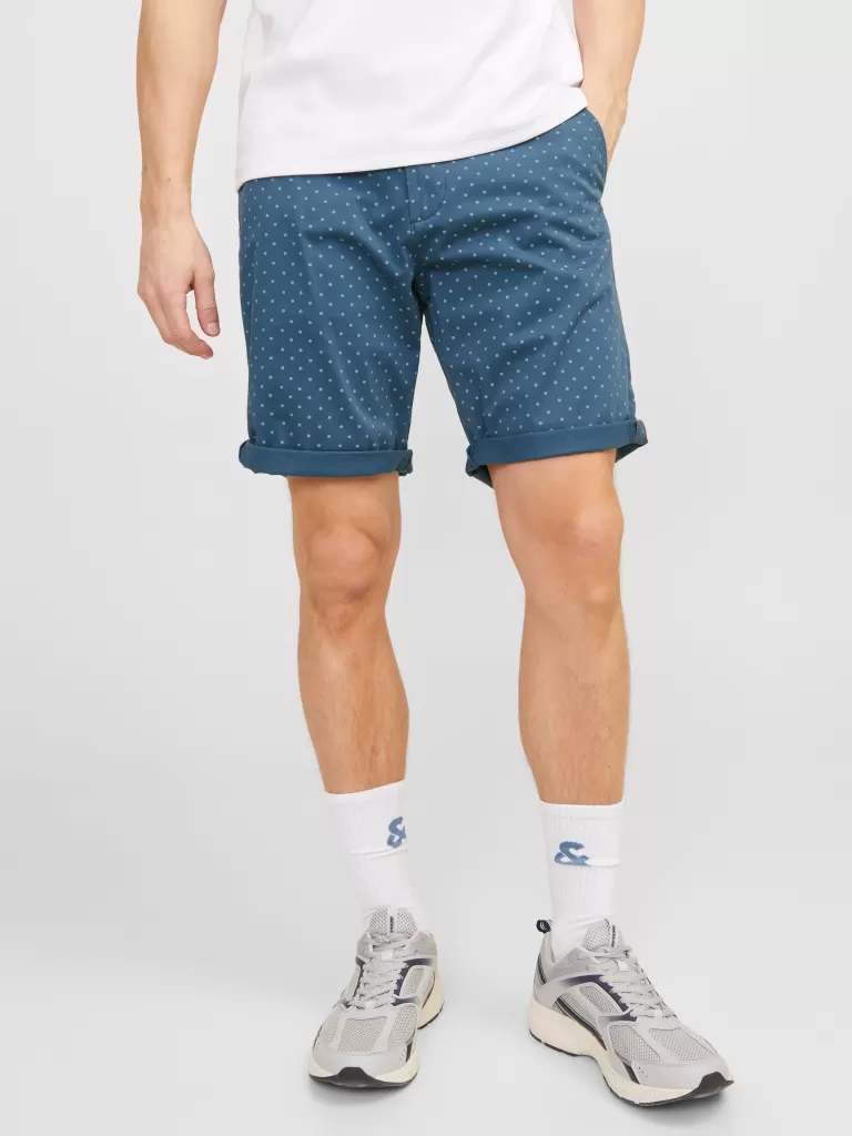 JACK & JONES Krótkie Spodenki^Krój regularny Krótkie chinosy Niebieski