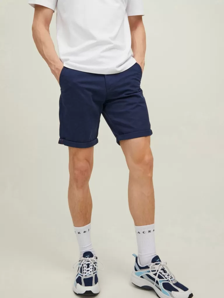 JACK & JONES Krótkie Spodenki^Krój regularny Krótkie chinosy Niebieski