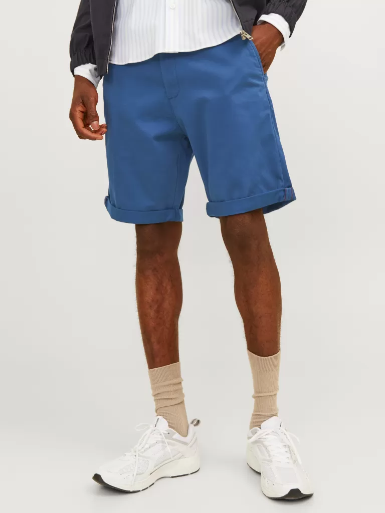 JACK & JONES Krótkie Spodenki^Krój regularny Krótkie chinosy Niebieski