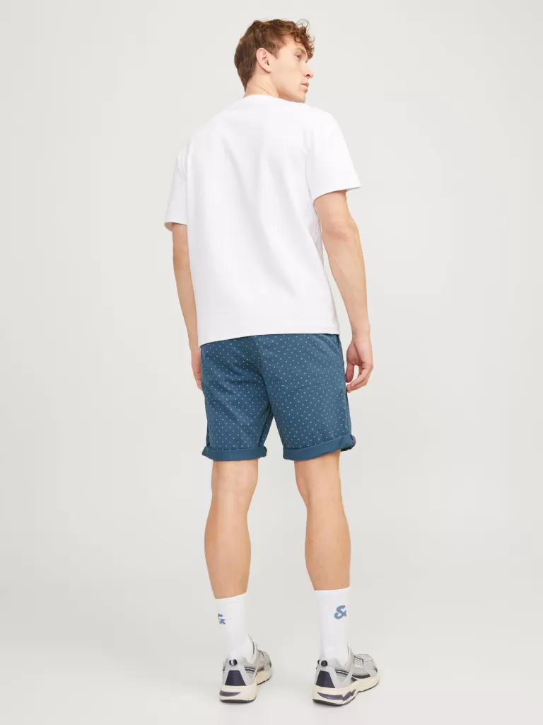 JACK & JONES Krótkie Spodenki^Krój regularny Krótkie chinosy Niebieski