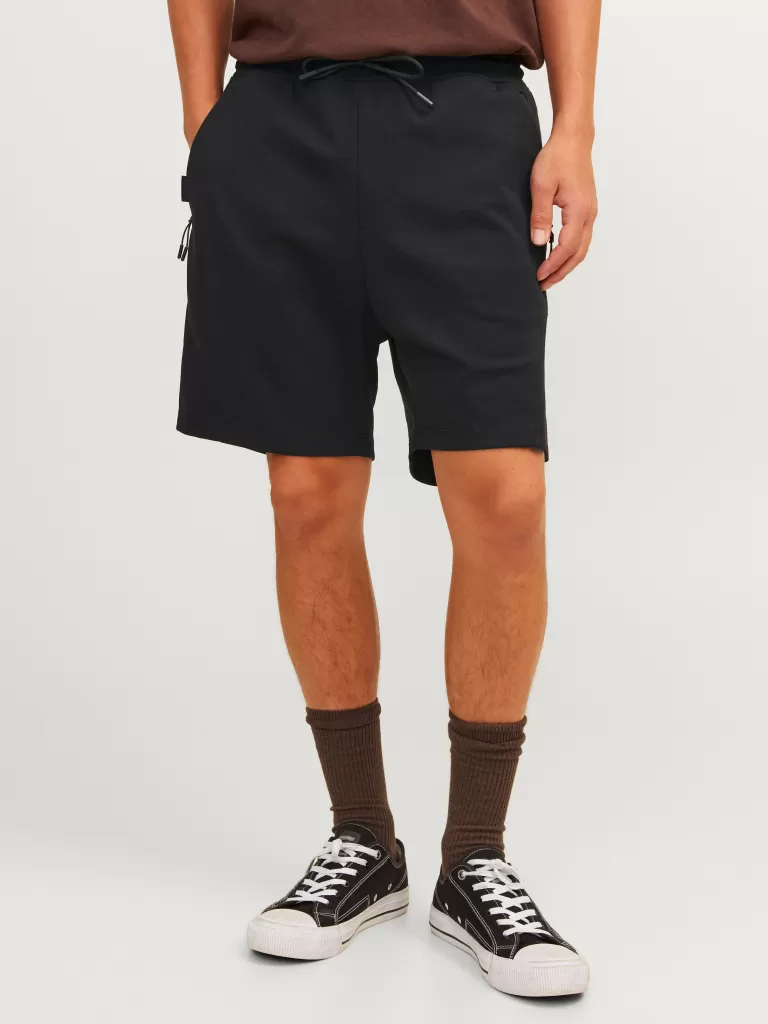 JACK & JONES Krótkie Spodenki^Krój regularny Szorty Czarny