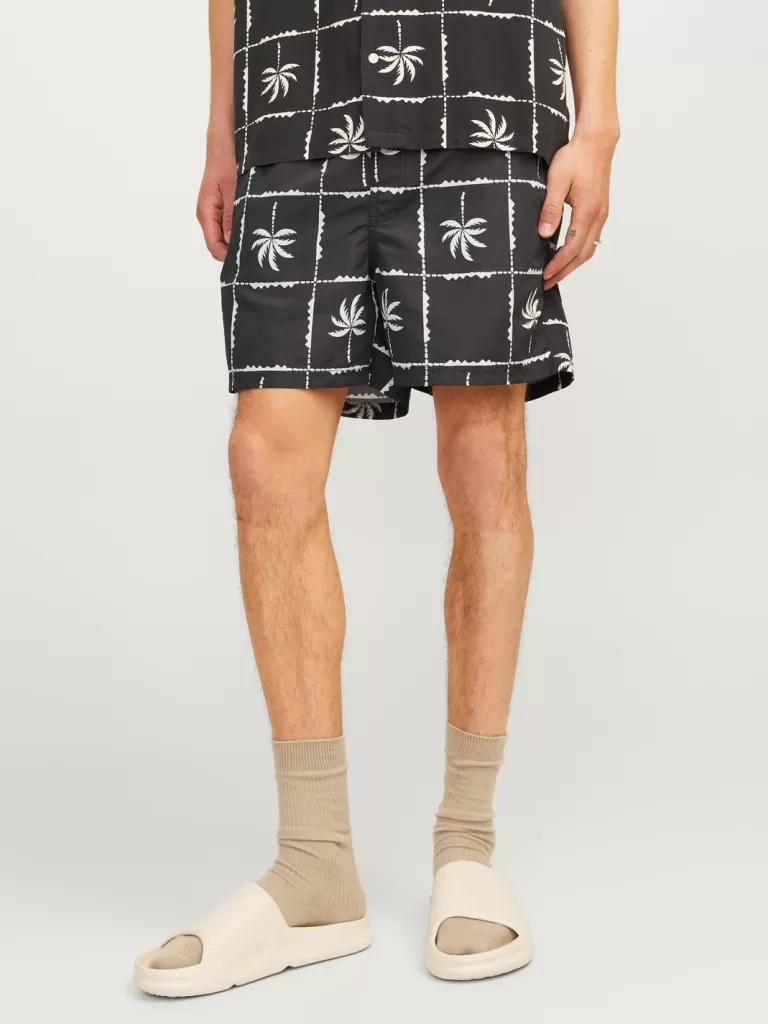 JACK & JONES Krótkie Spodenki^Krój regularny Szorty dlo pływania Czarny