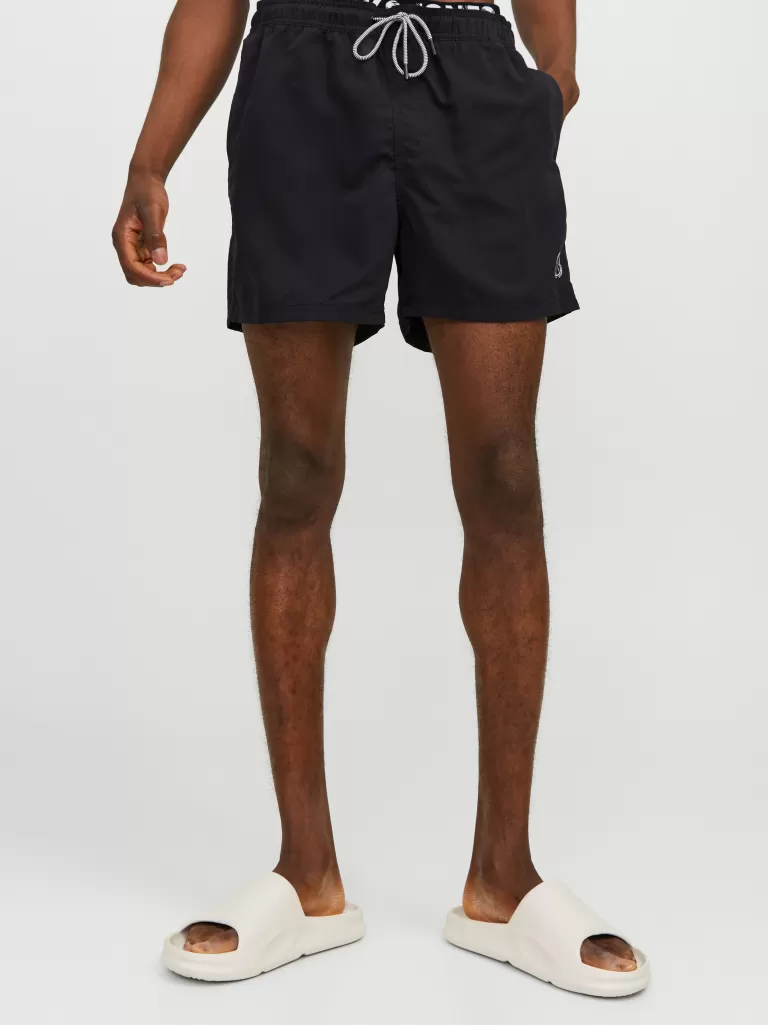 JACK & JONES Krótkie Spodenki^Krój regularny Szorty dlo pływania Czarny