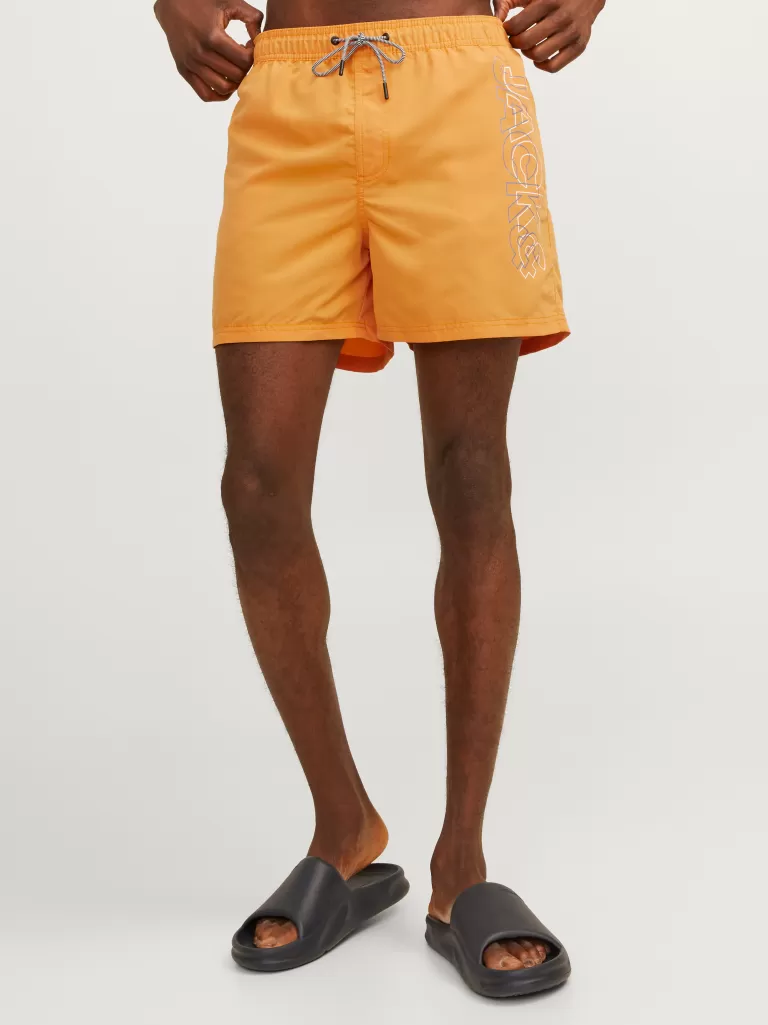 JACK & JONES Krótkie Spodenki^Krój regularny Szorty dlo pływania Pomarańczowy