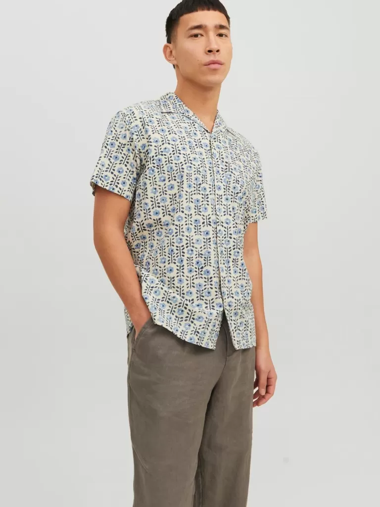 JACK & JONES Koszule^Krój regularny Tropikalna Biały