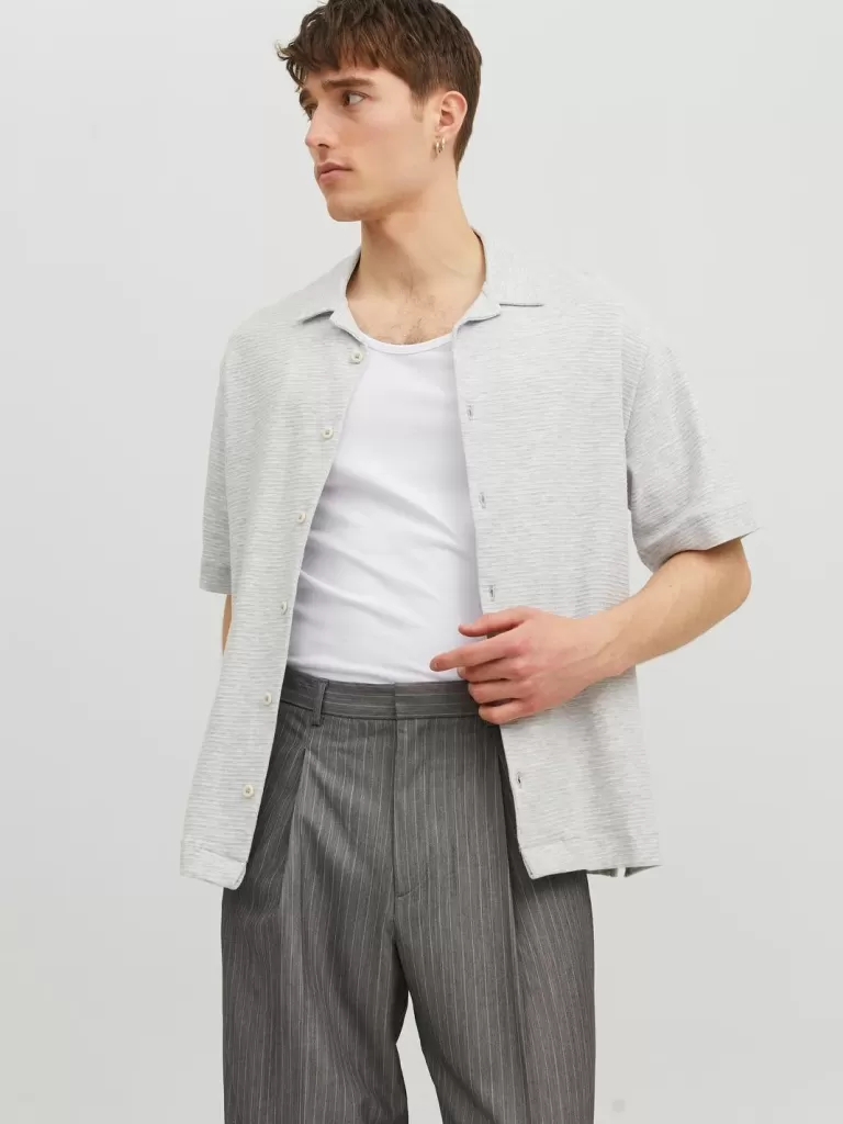 JACK & JONES Koszulki | Koszule^Krój regularny Tropikalna Szary