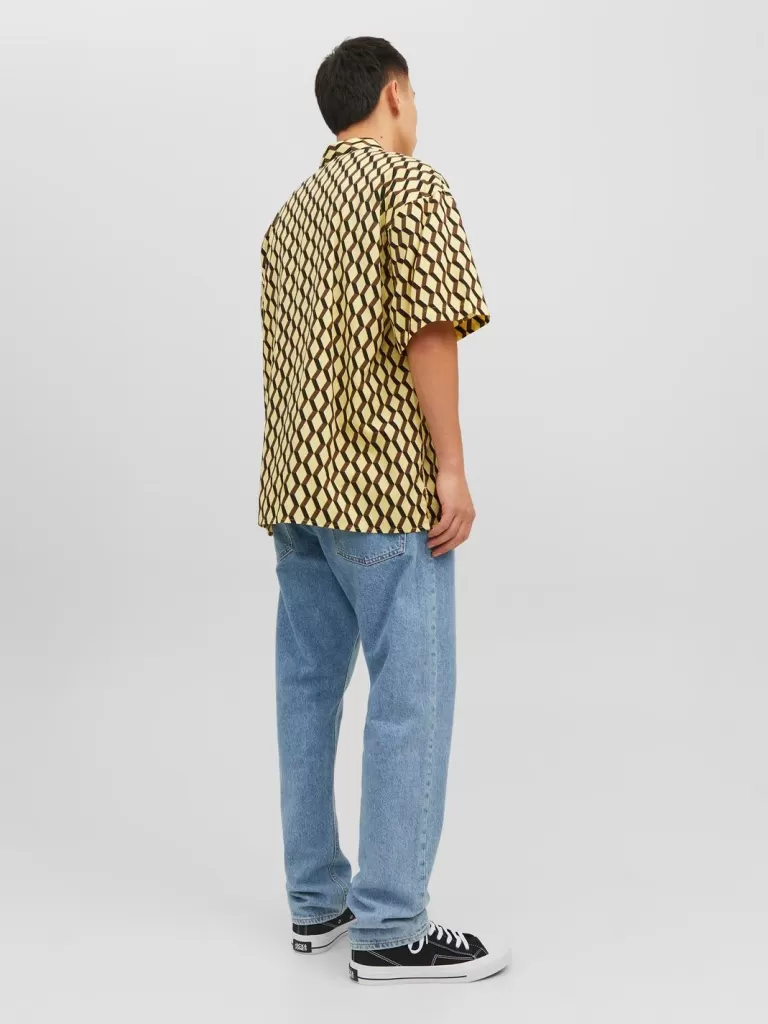 JACK & JONES Koszule^Krój regularny Tropikalna Żółty
