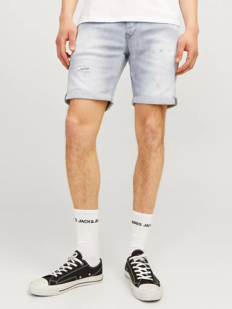 JACK & JONES Krótkie Spodenki | Szorty Jeansowe^Krój slim Jeansowe szorty Szary