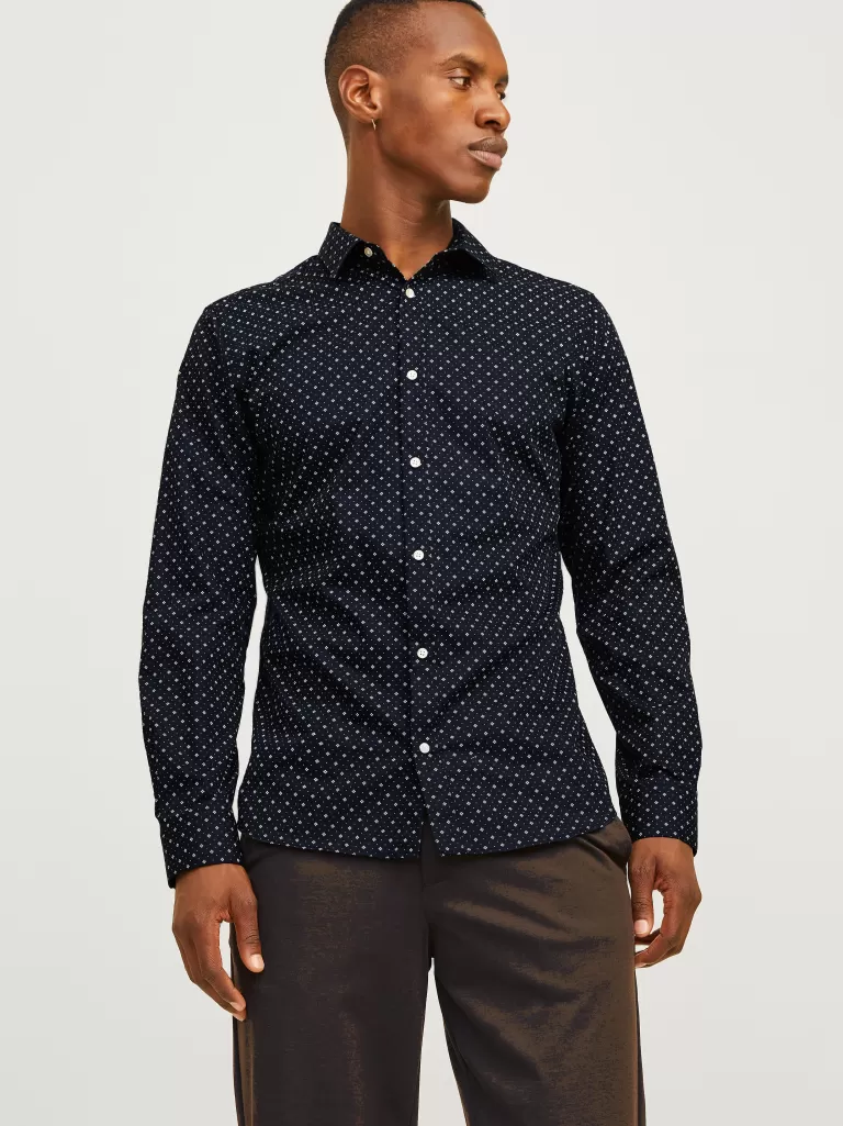 JACK & JONES Koszule^Krój slim Koszula Czarny