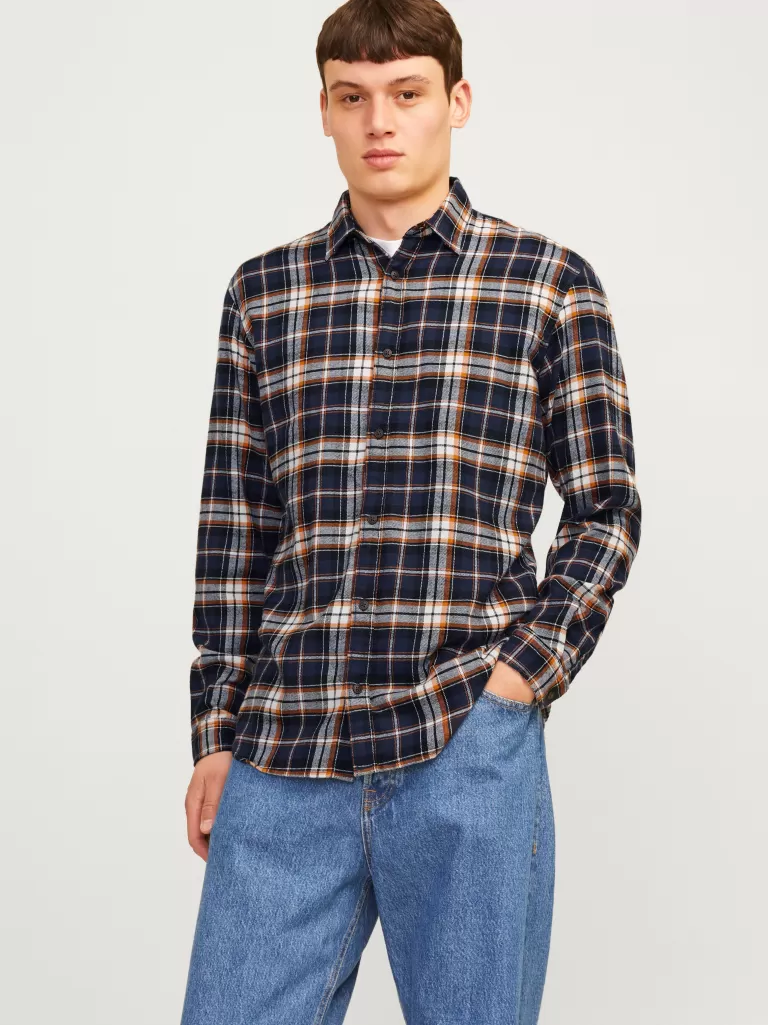 JACK & JONES Koszule^Krój slim Koszula Pomarańczowy