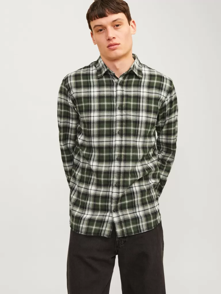 JACK & JONES Koszule^Krój slim Koszula Zielony