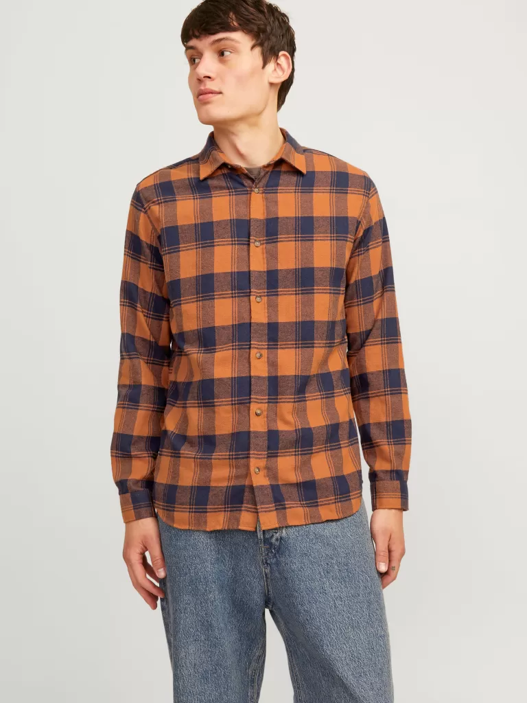 JACK & JONES Koszule^Krój slim Koszula Pomarańczowy