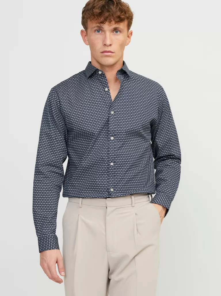 JACK & JONES Koszule^Krój slim Koszula Niebieski