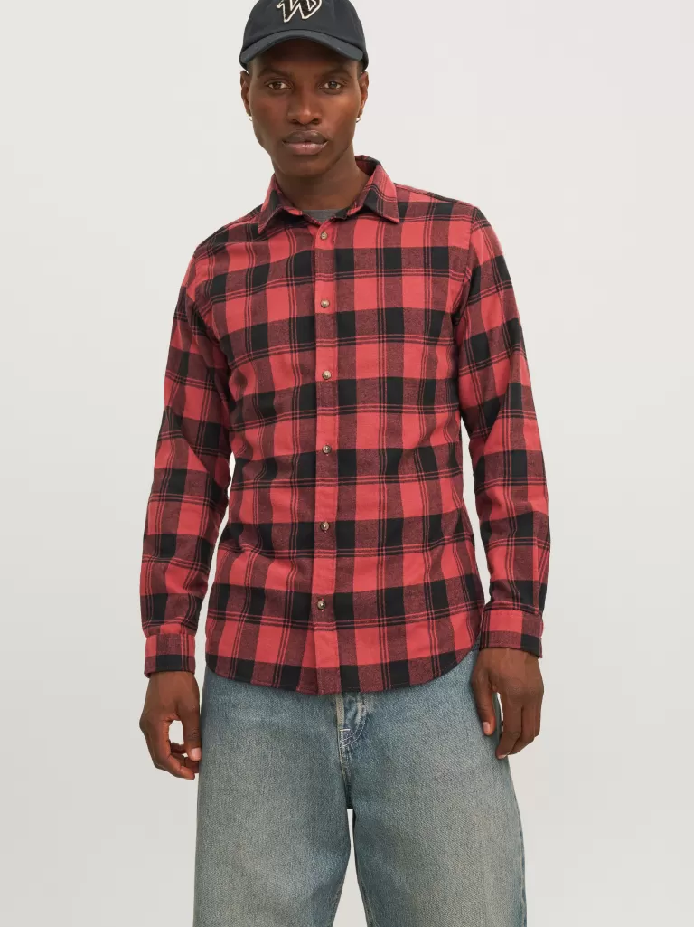 JACK & JONES Koszule^Krój slim Koszula Czerwony