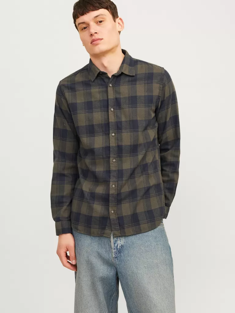 JACK & JONES Koszule^Krój slim Koszula Zielony