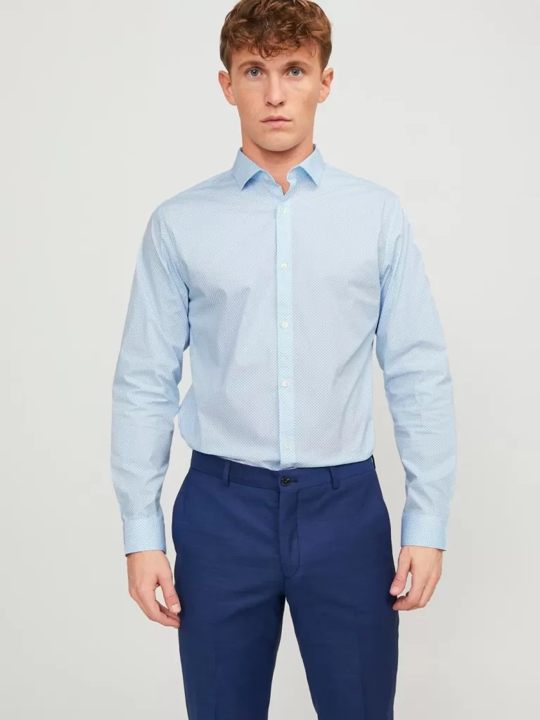 JACK & JONES Koszule^Krój slim Koszula Niebieski