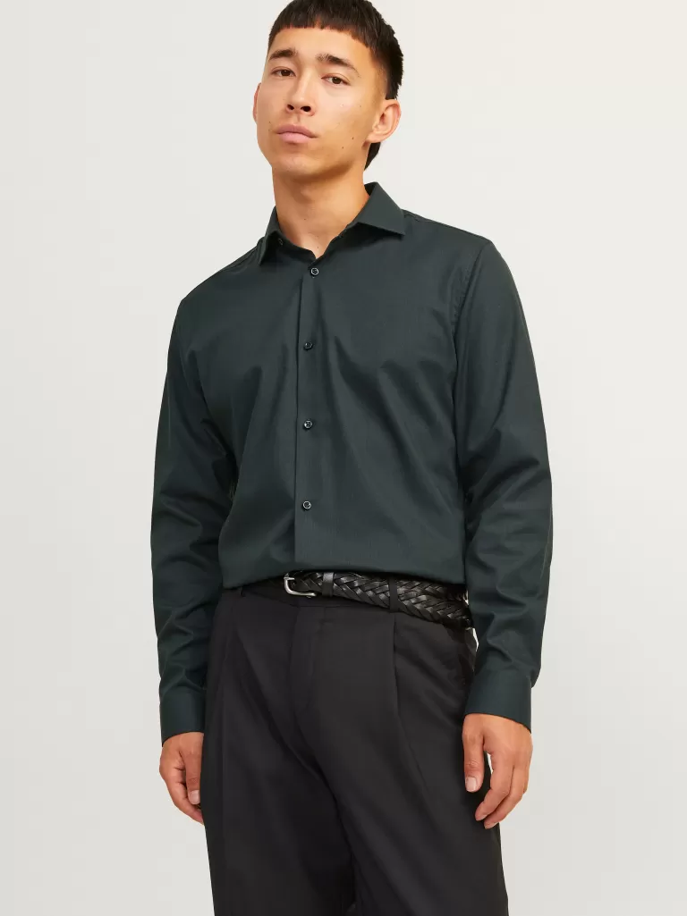 JACK & JONES Koszule^Krój slim Koszula Zielony