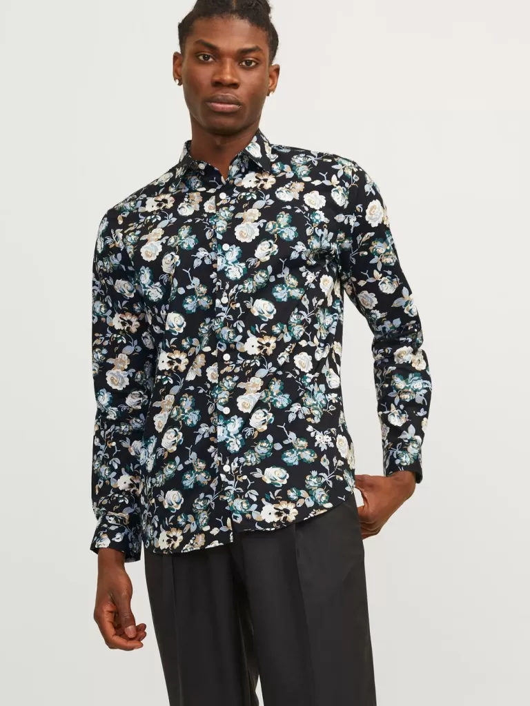 JACK & JONES Koszule^Krój slim Koszula Czarny