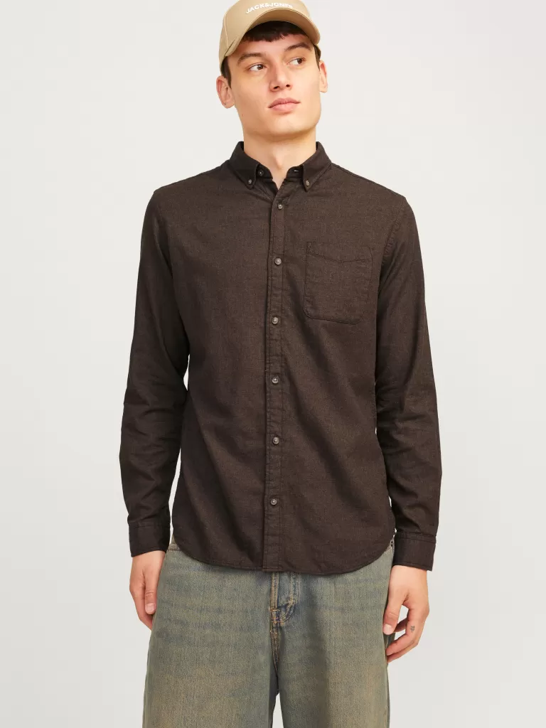 JACK & JONES Koszule^Krój slim Koszula Brązowy