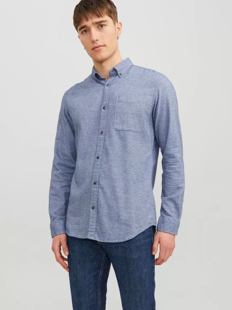 JACK & JONES Koszule^Krój slim Koszula Niebieski