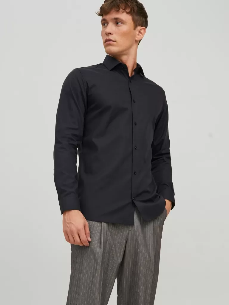 JACK & JONES Koszule^Krój slim Koszula Czarny