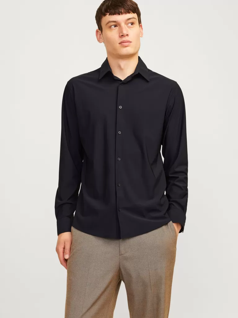 JACK & JONES Koszule^Krój slim Koszula Czarny