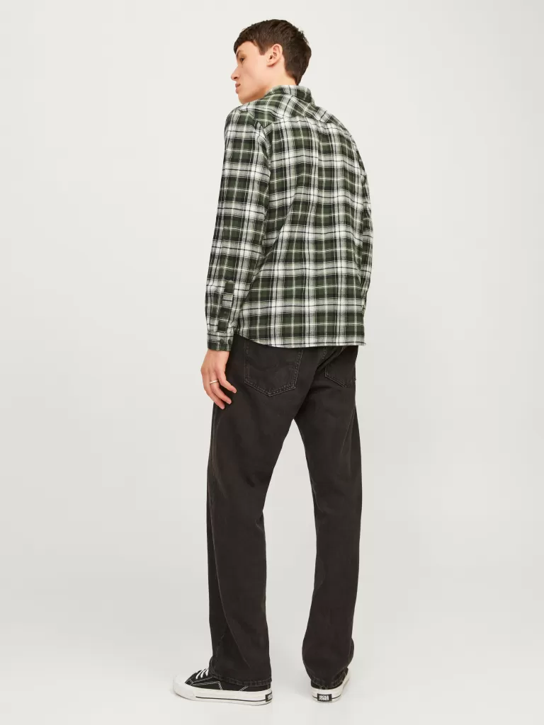 JACK & JONES Koszule^Krój slim Koszula Zielony