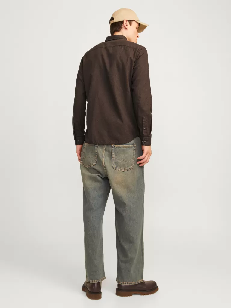JACK & JONES Koszule^Krój slim Koszula Brązowy