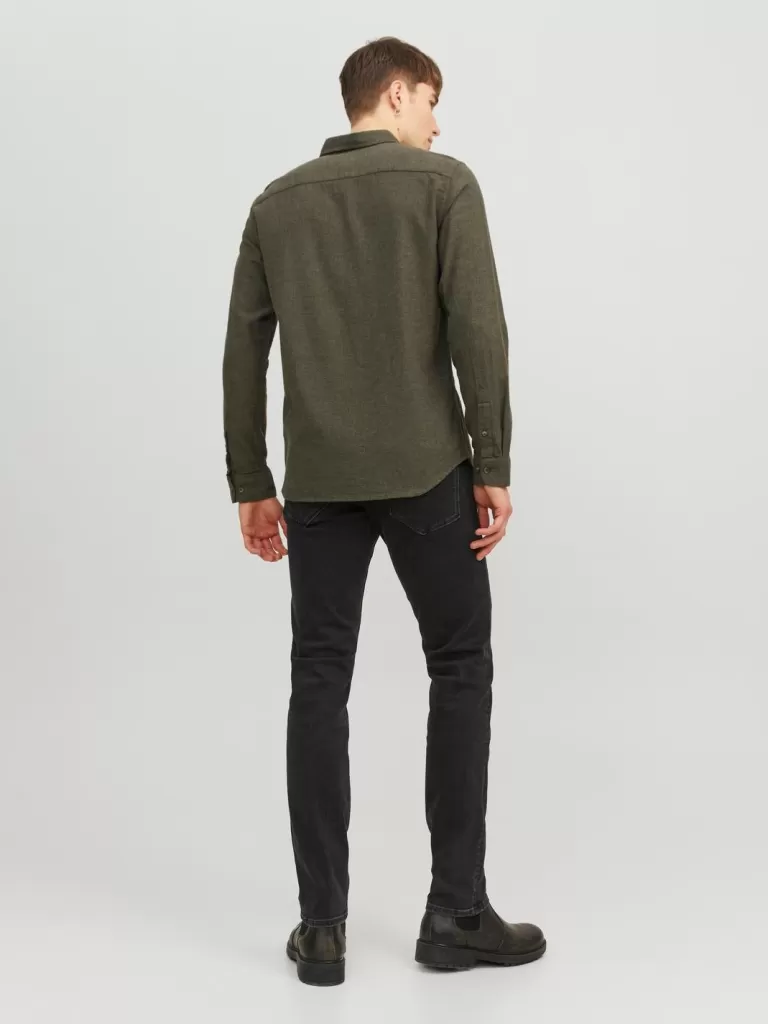 JACK & JONES Koszule^Krój slim Koszula Zielony
