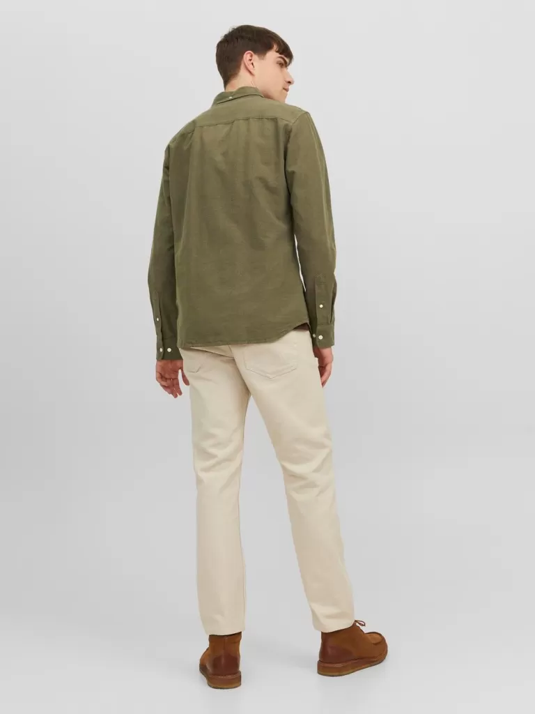 JACK & JONES Koszule^Krój slim Koszula Zielony
