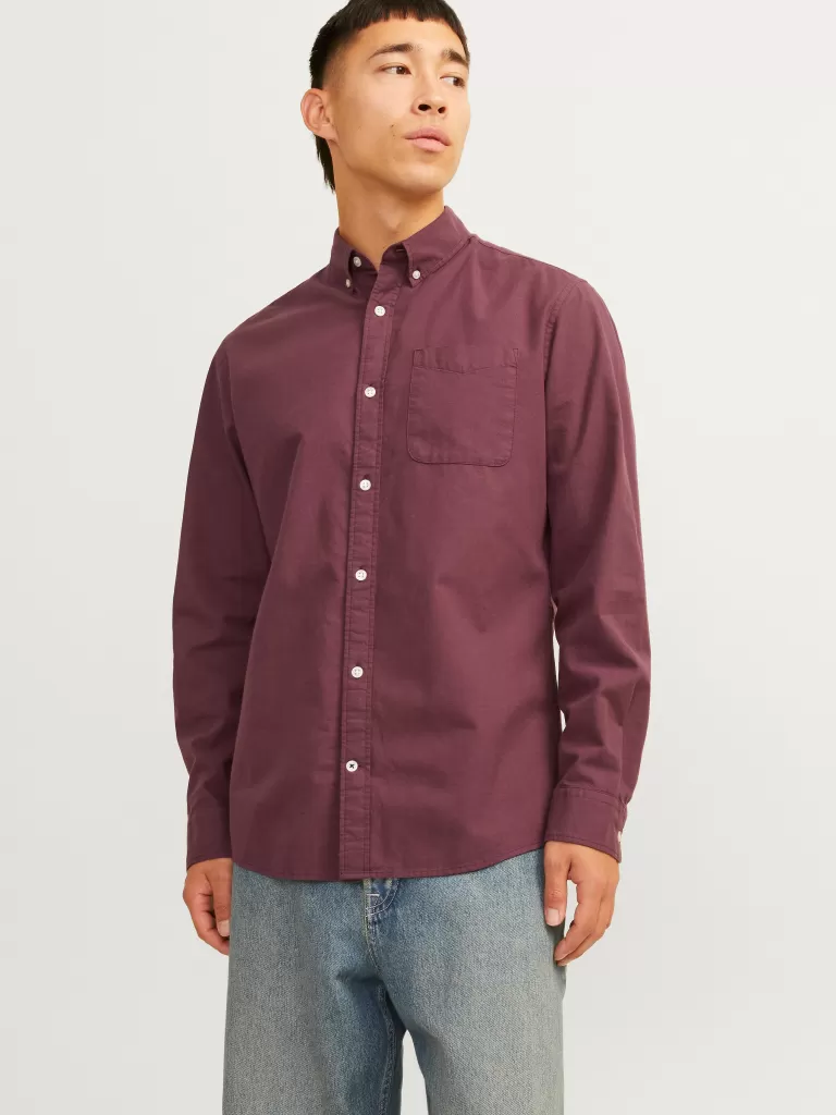 JACK & JONES Koszule^Krój slim Koszula codzienna Czerwony