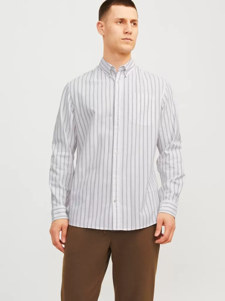 JACK & JONES Koszule^Krój slim Koszula codzienna Szary