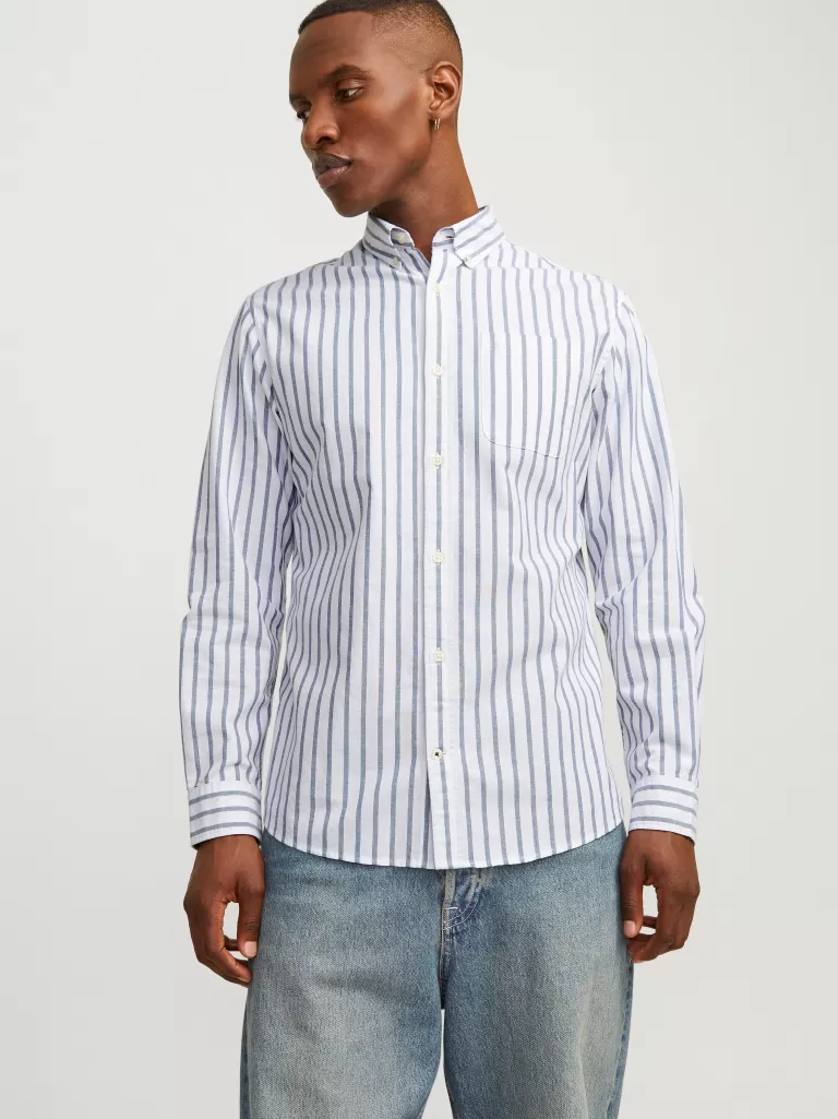 JACK & JONES Koszule^Krój slim Koszula codzienna Niebieski