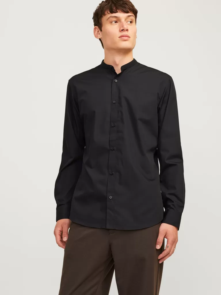 JACK & JONES Koszule^Krój slim Koszula codzienna Czarny