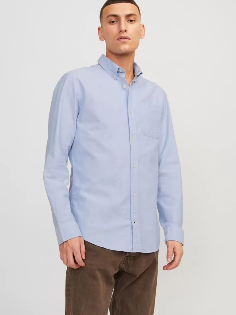 JACK & JONES Koszule^Krój slim Koszula codzienna Niebieski