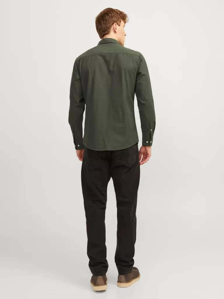 JACK & JONES Koszule^Krój slim Koszula codzienna Zielony