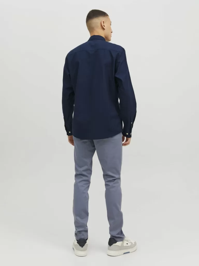 JACK & JONES Koszule^Krój slim Koszula codzienna Niebieski