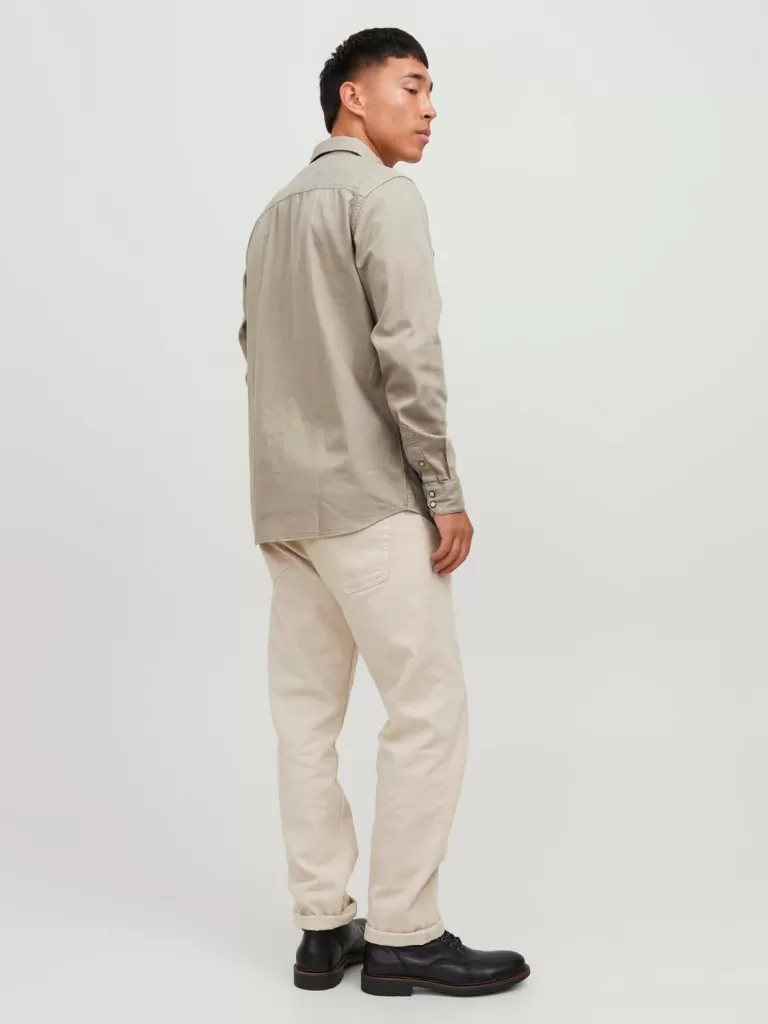 JACK & JONES Koszule | Jeansowe Koszule^Krój slim Koszula jeansowa Beżowy