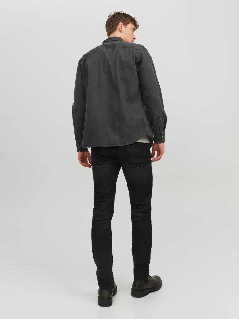 JACK & JONES Koszule | Jeansowe Koszule^Krój slim Koszula jeansowa Szary