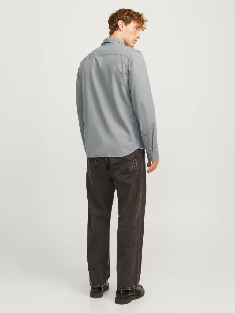 JACK & JONES Koszule | Jeansowe Koszule^Krój slim Koszula jeansowa Szary