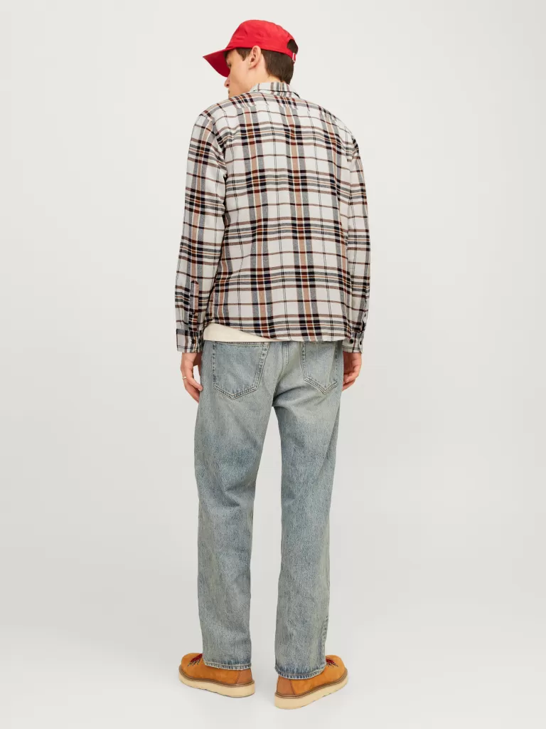 JACK & JONES Koszule^Krój slim Koszula w kratę Szary