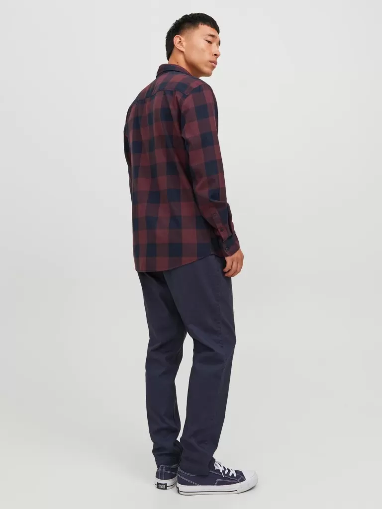 JACK & JONES Koszule^Krój slim Koszula w kratę Czerwony