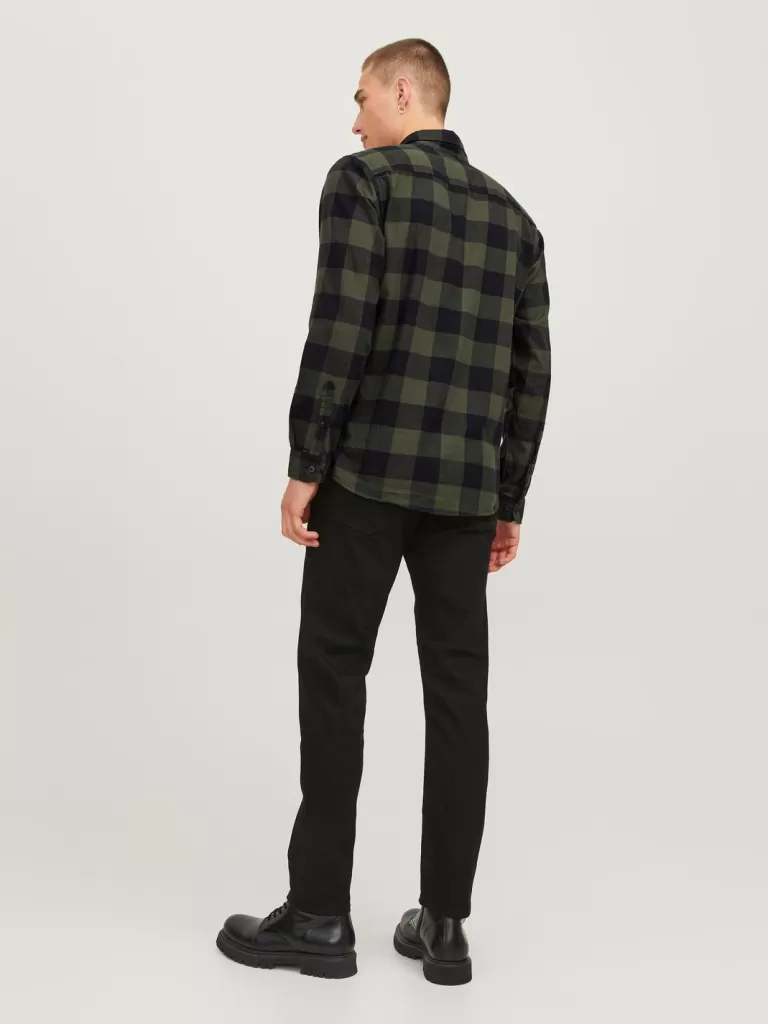 JACK & JONES Koszule^Krój slim Koszula w kratę Zielony
