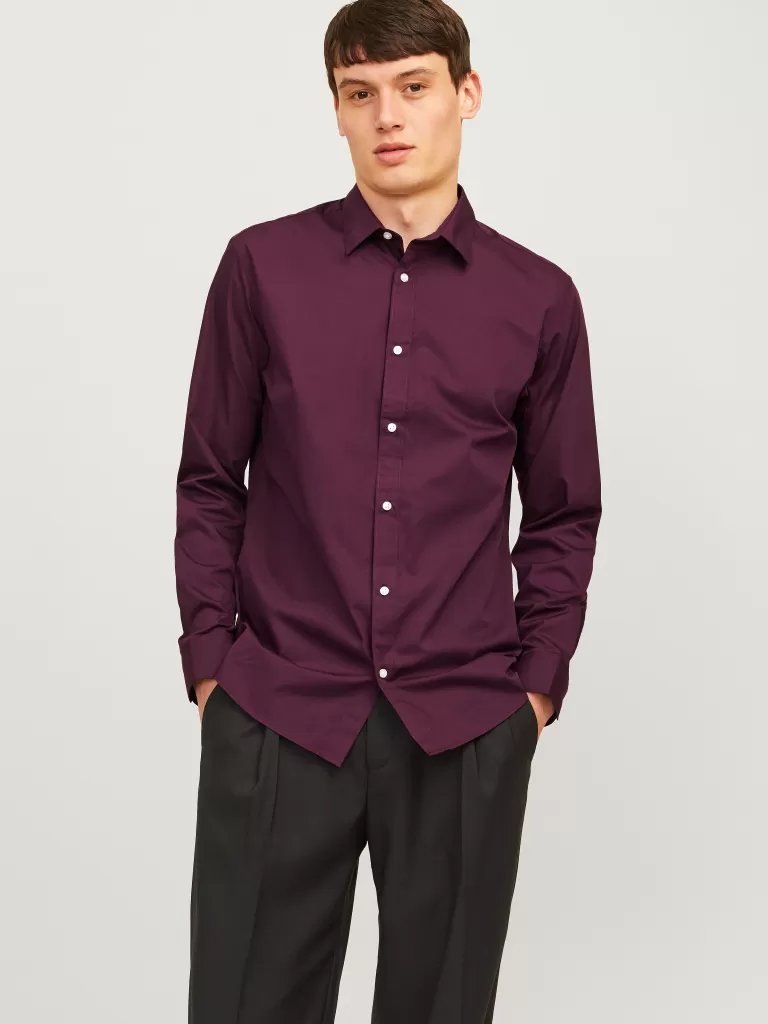 JACK & JONES Koszule^Krój slim Koszula wizytowa Czerwony