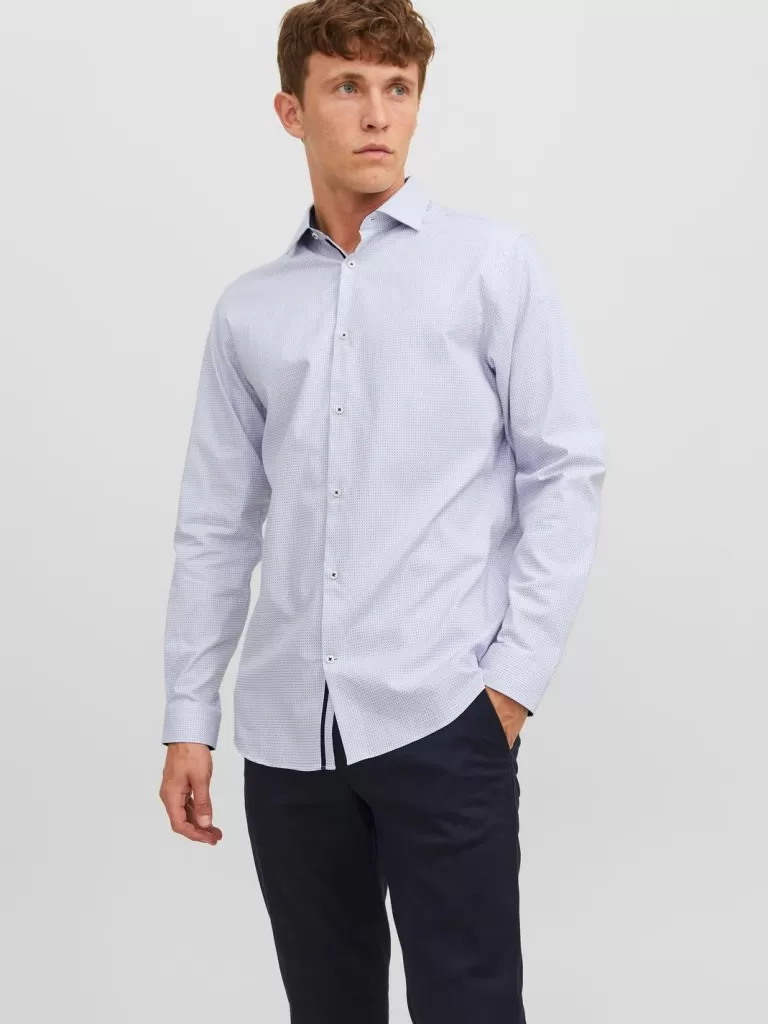 JACK & JONES Koszule^Krój slim Koszula wizytowa Niebieski