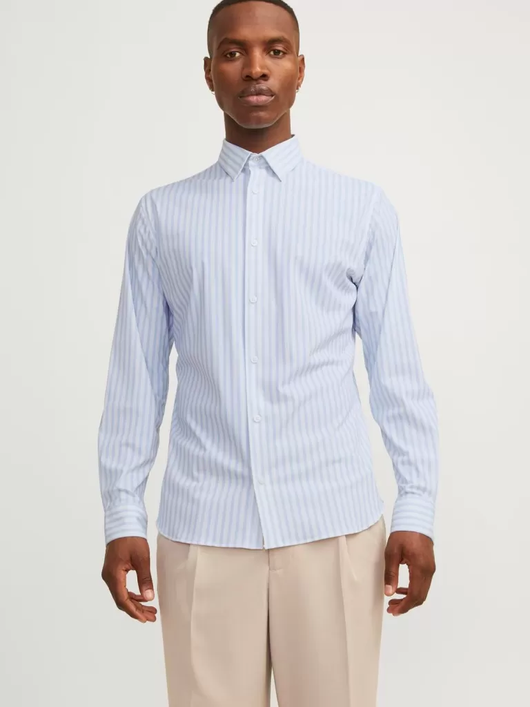 JACK & JONES Koszule^Krój slim Koszula wizytowa Niebieski